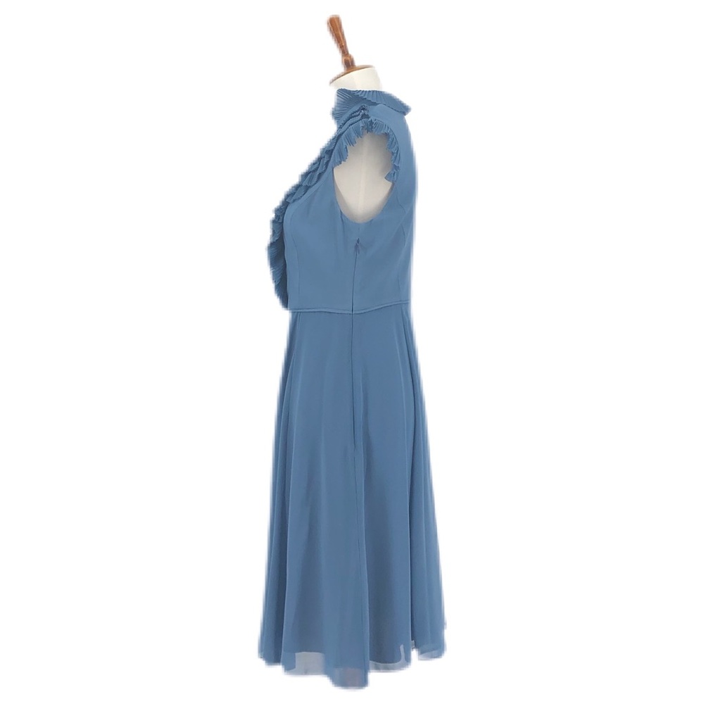 Adrianna Papell Ruffle Front Sleeveless Blue Dress - Picture 3 of 9
